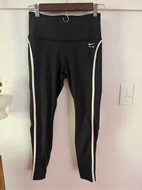 NWOT Nike Air Black Leggings with White Side Piping